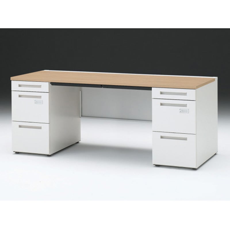 CZR-187BDCK-992 CZRデスク 両袖机 ロングレールタイプ ダイヤル錠 センター引出し付 W1800×D700<配送時組立サービス付> 1台 イトーキ 【通販モノタロウ】