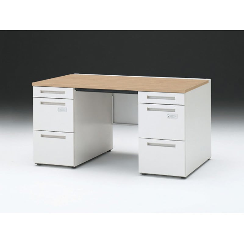 CZR-148BDCK-992 CZRデスク 両袖机 ロングレールタイプ ダイヤル錠 センター引出し付 W1400×D800<配送時組立サービス付> 1台 イトーキ 【通販モノタロウ】