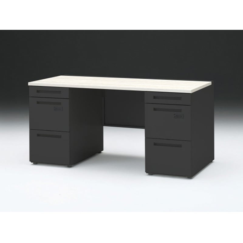 CZR-157KDCK-161 CZRデスク 両袖机 ロングレールタイプ ダイヤル錠 センター引出しなし W1500×D700<配送時組立サービス付> 1台 イトーキ 【通販モノタロウ】