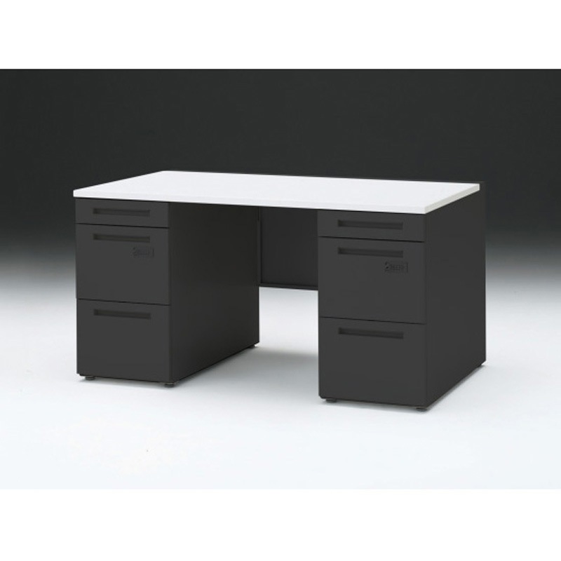 CZR-148KDCK-1W9 CZRデスク 両袖机 ロングレールタイプ ダイヤル錠 センター引出しなし W1400×D800<配送時組立サービス付> 1台 イトーキ 【通販モノタロウ】