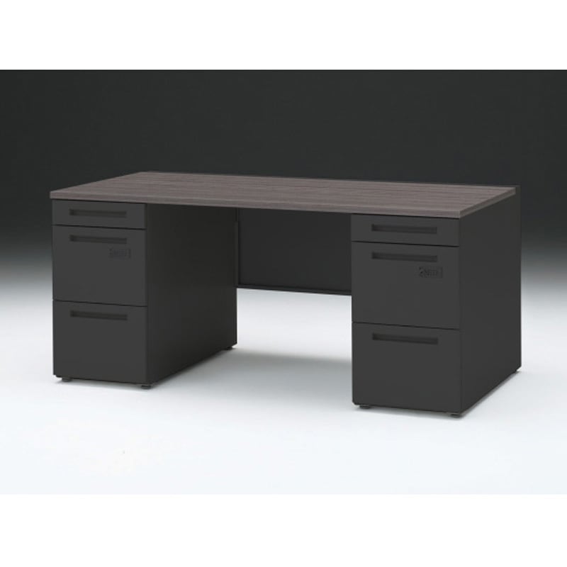 CZR-168KDCK-181 CZRデスク 両袖机 ロングレールタイプ ダイヤル錠 センター引出しなし W1600×D800<配送時組立サービス付> 1台 イトーキ 【通販モノタロウ】