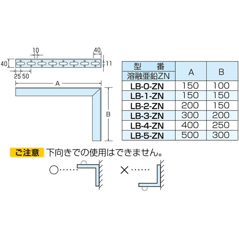 LB-2-Zn L型ブラケット カメダデンキ 鋼板 1個 LB-2-Zn 【通販モノタロウ】