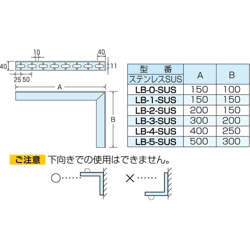 LB-2-SUS L型ブラケット カメダデンキ 材質SUS304 1個 【通販モノタロウ】