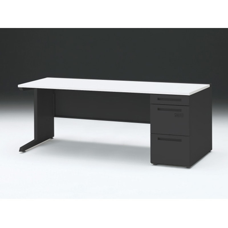 ふりそで CZR-188SBCK-1W9 CZRデスク 片袖机ダイヤル錠 センター引出しなし