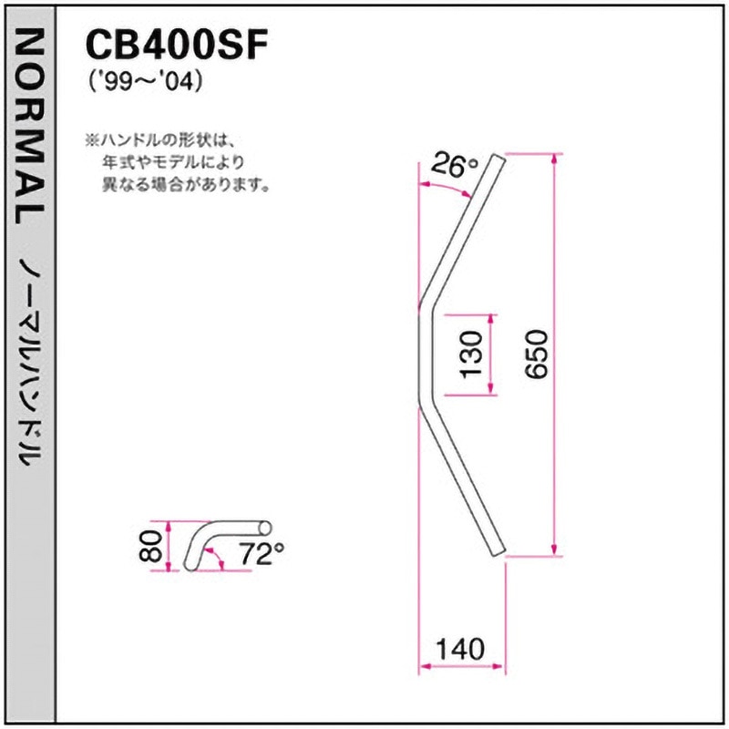 ワイドローオールド2型 ハンドルSET ハリケーン バイク用ハンドル