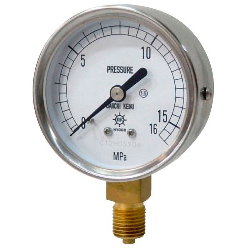 AT1/4-60X16MPA(メーカー実施校正書・トレサビリティ体系図付) 汎用圧力計 第一計器 G1/4B(PF) 大きさΦ60 A型 メーカー実施校正 圧力スパン0～16MPa