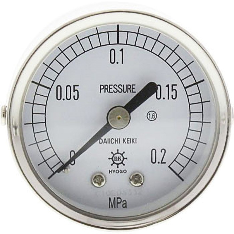 ADT1/4-50X0.2MPA(校正企業実施一般校正書・トレサビリティ体系図付) 小形圧力計 第一計器 G1/4 D型 一般校正 大きさΦ50