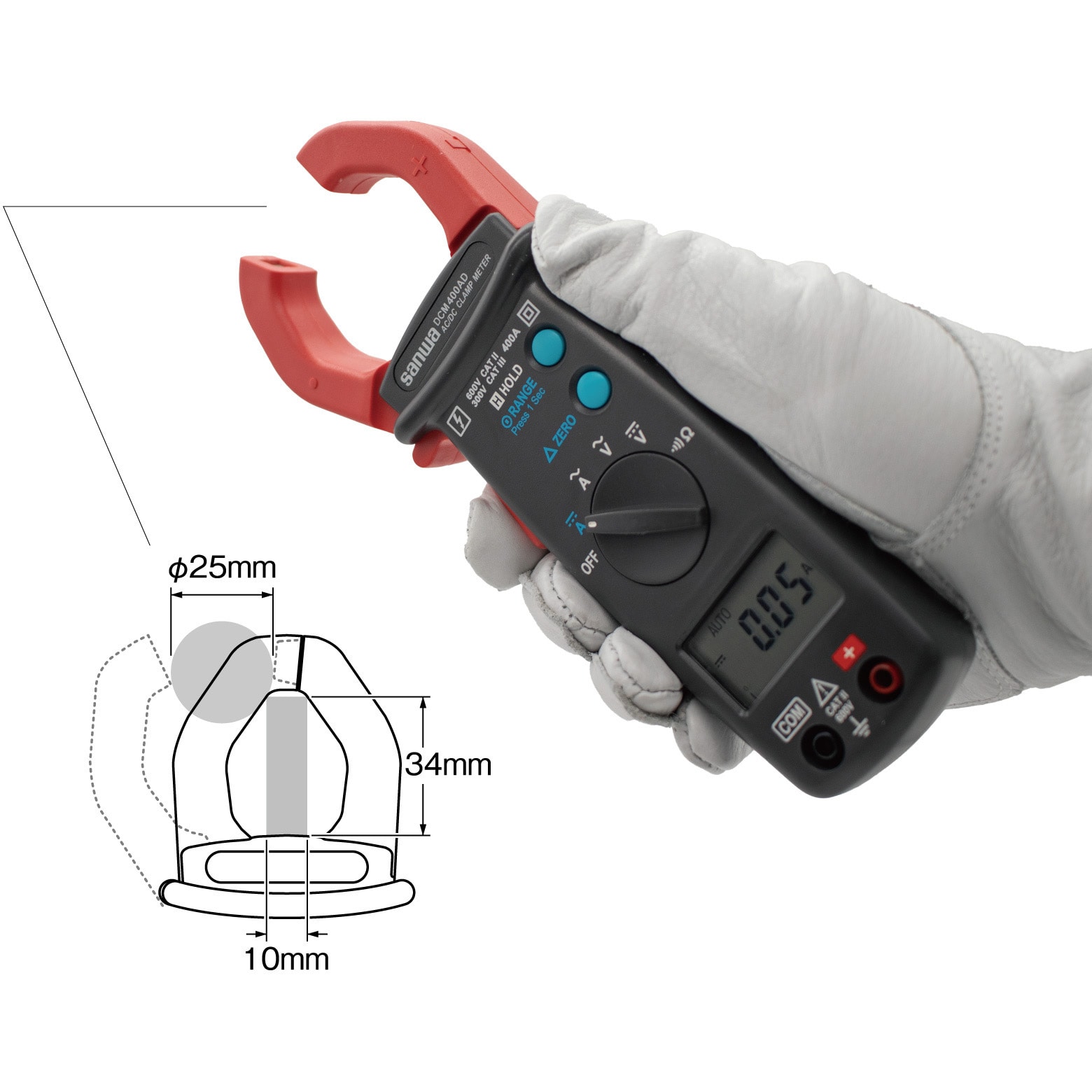 DCM400AD 交直両用クランプメータ 三和電気計器 クランプ径25mm - 【通販モノタロウ】