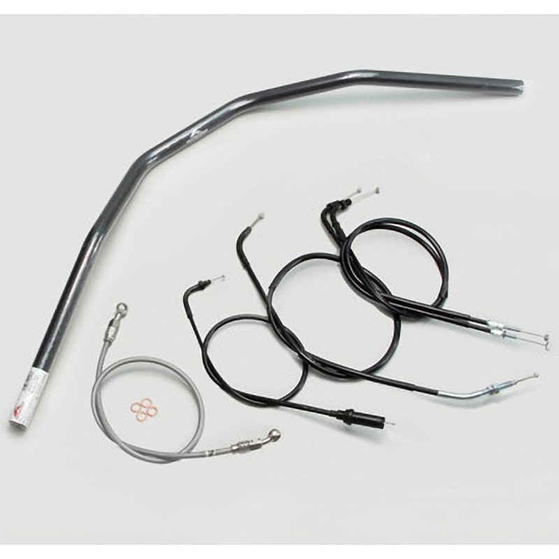 H014-032B スーパートラッカー ハンドルSET ハリケーン ブラック色 適合車種VTR250 ('03～'07 MC33-1020001～)   H014-032B