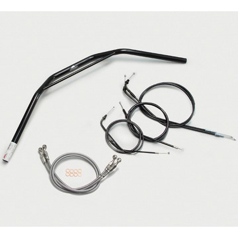 H005-031B トラッカーHIGH ブリッジ付 ハンドルSET ハリケーン ブラック色 適合車種CB750(RC42)   H005-031B