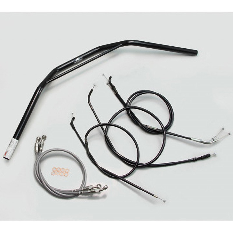 H707-031B トラッカーHIGH ブリッジ付 ハンドルSET ハリケーン ブラック色 適合車種ゼファー400/χ   H707-031B 21,586円