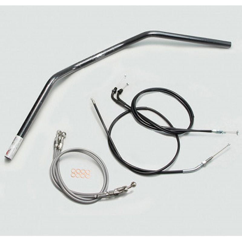 H009-043B トラッカーLOW ハンドルSET ハリケーン ブラック色 適合車種CB400SF VTEC/Ⅱ/Ⅲ ('99～'07 NC39)   H009-043B