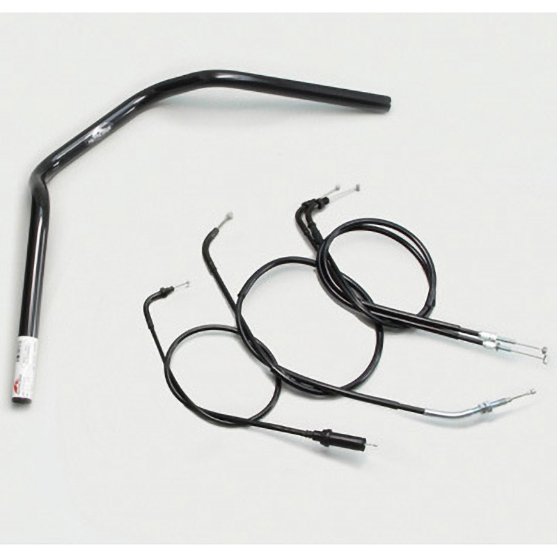 H014-046B ナロー2型 ハンドルSET ハリケーン ブラック色 適合車種VTR250 ('03～'07 MC33-1020001～)   H014-046B