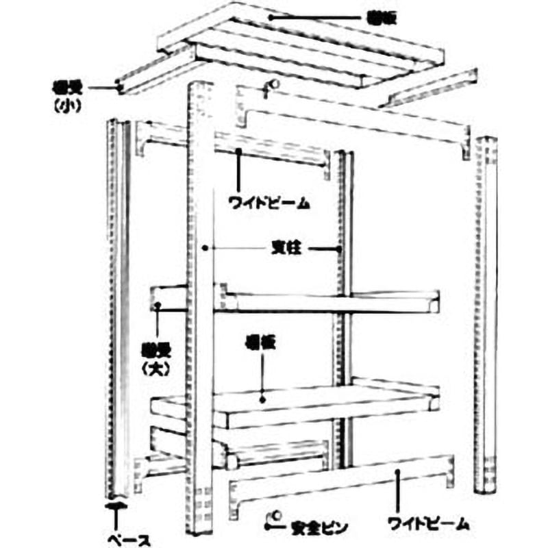 2LS-6660-5 中軽量ラック200kg 瀬戸内スチール(原田鋼業) アイボリー色 