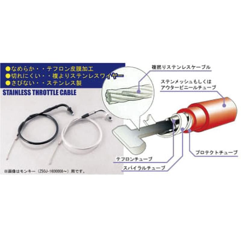 カワサキ 純正 ケーブル 全長2050mm/50mmストローク/端から溝