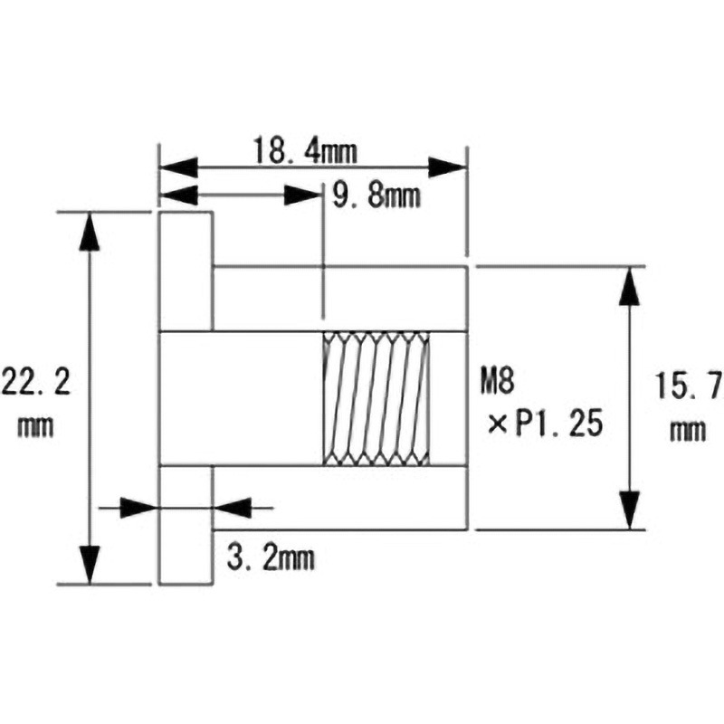 まる 678-0500310 ウエルナット(5個入) KITACO ねじの呼びM8ねじピッチ1.25