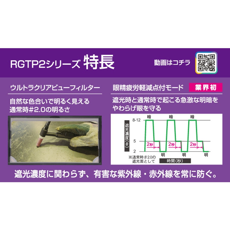 ISK-RGTP2S 自動遮光溶接面 ラピッドグラス 1台 IKURATOOLS(育良精機