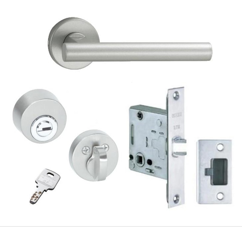 LVS-65A-F5D-MS ハイレバーNo．65 GFシリンダー錠+レバーハンドルセット GIKEN(川口技研) 丸座(セパレート)タイプ LVSケース錠仕様 適合扉厚28～40mm  LVS-65A-F5D-MS