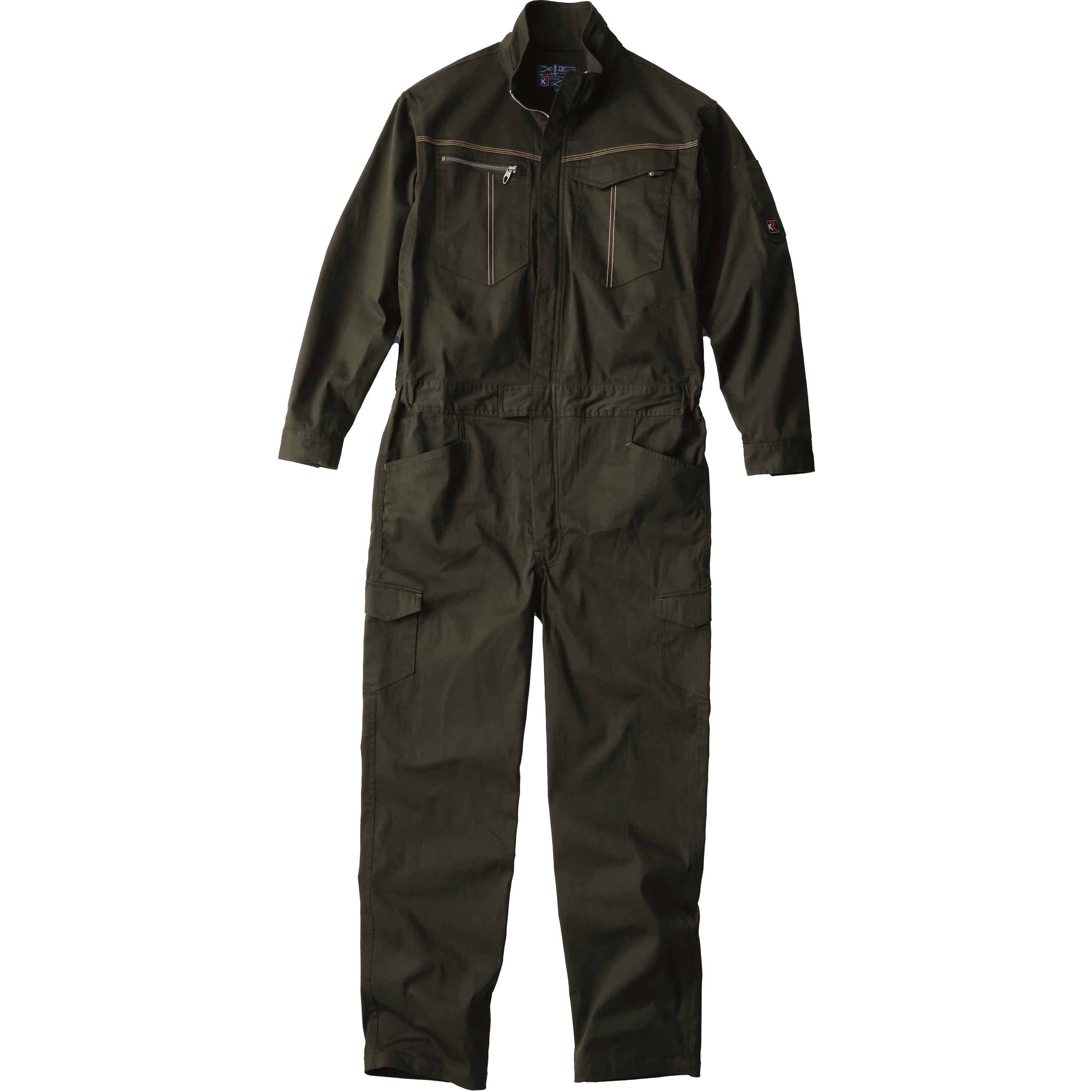 K520 ストレッチツナギ クレ被服 長袖 混率(%):綿98・ポリウレタン2 色OD 袖丈64cm  K520 8,002円