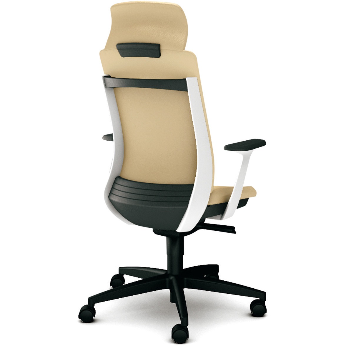 KB-BN512NL BE BeneS クッションタイプ ビニルレザー張り バイカラーフレーム エクストラハイバック プラス[家具] ナイロン双輪キャスター ヘッドレストあり 固定肘 材質樹脂脚  KB-BN512NL BE