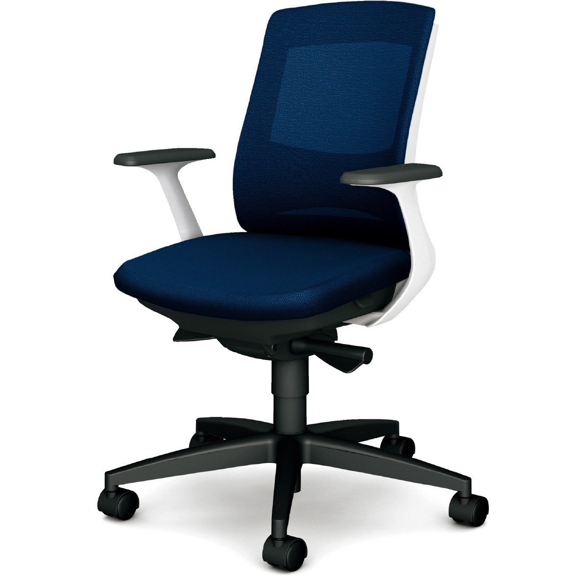 KB-BN510MKL DB BeneS メッシュタイプ バイカラーフレーム ローバック プラス[家具] ナイロン双輪キャスター 材質樹脂脚 固定肘 ネイビー色   KB-BN510MKL DB