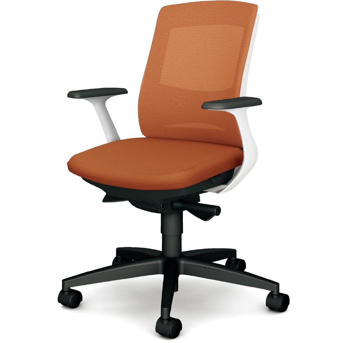 KB-BN510MKL OR BeneS メッシュタイプ バイカラーフレーム ローバック プラス[家具] ナイロン双輪キャスター 材質樹脂脚 固定肘 テラコッタオレンジ色   KB-BN510MKL OR 47,388円