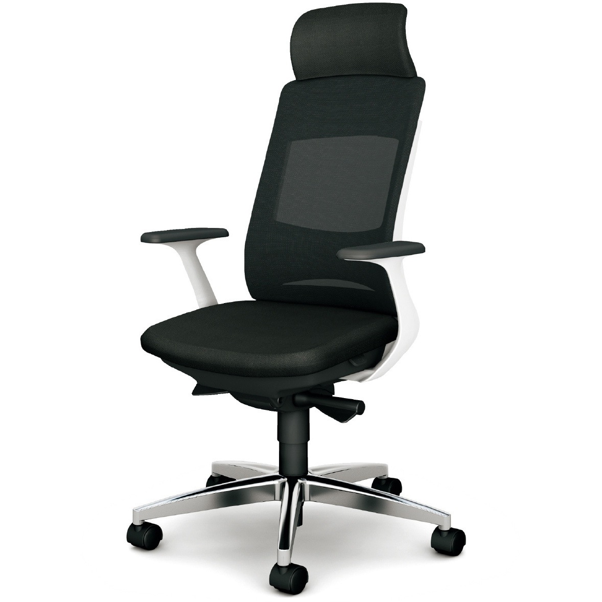 KB-BN515MKL BK BeneS メッシュタイプ バイカラーフレーム エクストラハイバック プラス[家具] ナイロン双輪キャスター 材質アルミ脚 固定肘 ブラック色   KB-BN515MKL BK