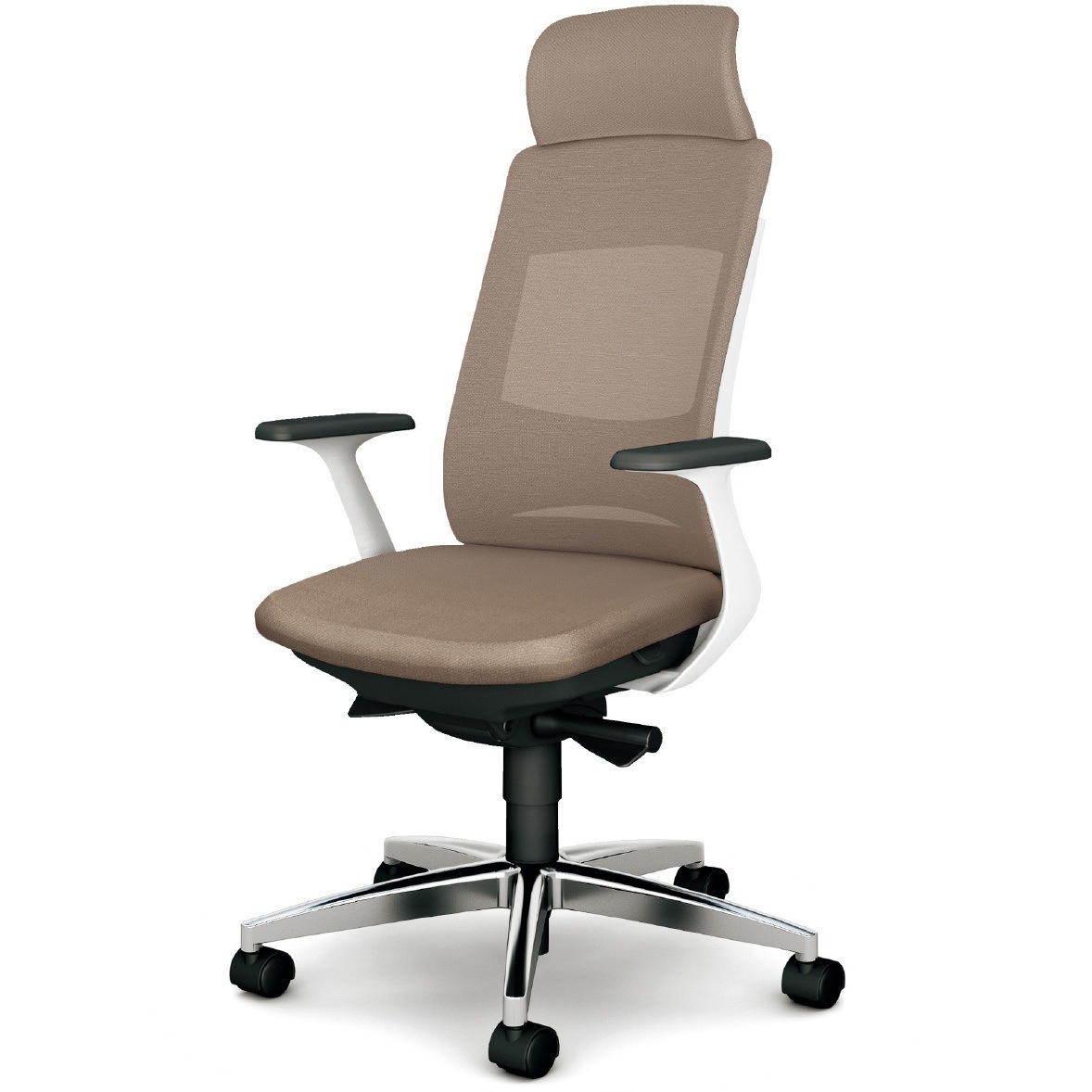 KB-BN515MKL WG BeneS メッシュタイプ バイカラーフレーム エクストラハイバック プラス[家具] ナイロン双輪キャスター 材質アルミ脚 固定肘 ウォームグレー色   KB-BN515MKL WG