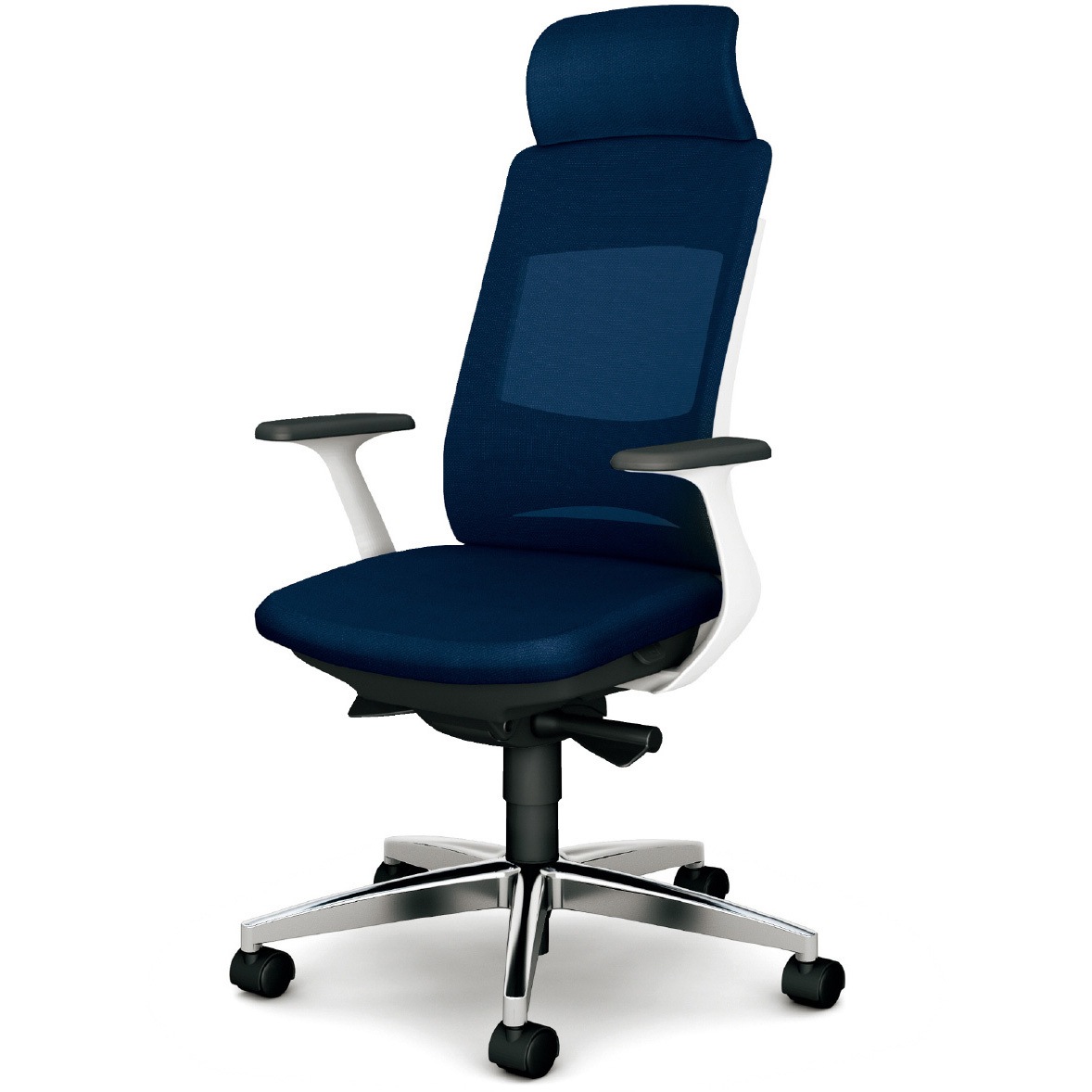 KB-BN515MKL DB BeneS メッシュタイプ バイカラーフレーム エクストラハイバック プラス[家具] ナイロン双輪キャスター 材質アルミ脚 固定肘 ネイビー色   KB-BN515MKL DB 57,588円