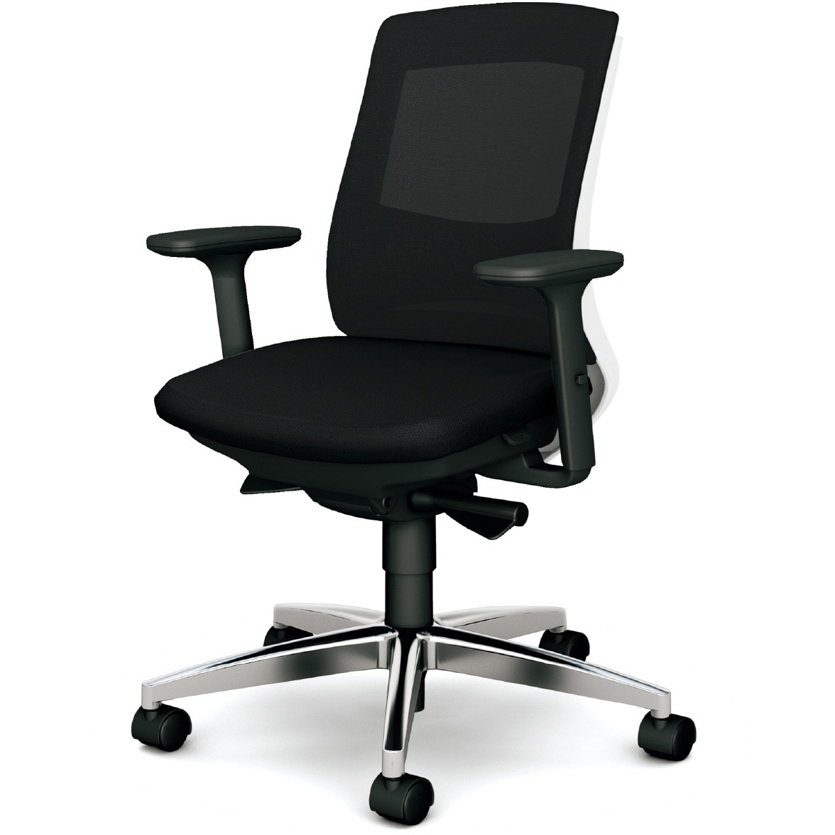 KD-BN513MKL BK BeneS メッシュタイプ バイカラーフレーム ローバック プラス[家具] ナイロン双輪キャスター 材質アルミ脚 アジャスト肘 ブラック色   KD-BN513MKL BK