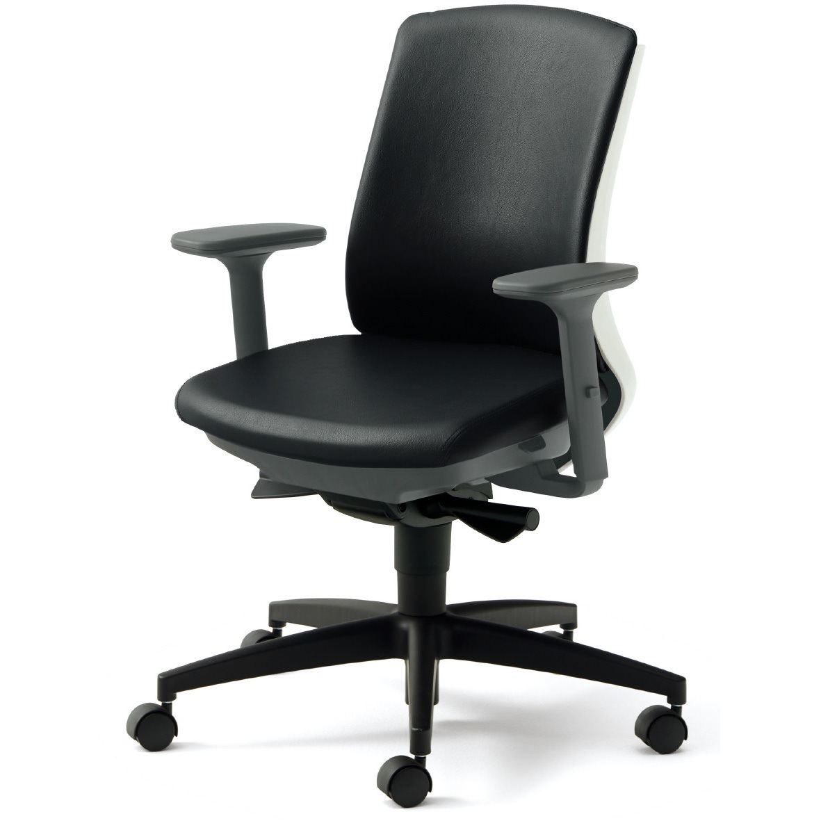 KD-BN510NL BK BeneS クッションタイプ ビニルレザー張り バイカラーフレーム ローバック プラス[家具] ナイロン双輪キャスター アジャスト肘 材質樹脂脚  KD-BN510NL BK 53,988円