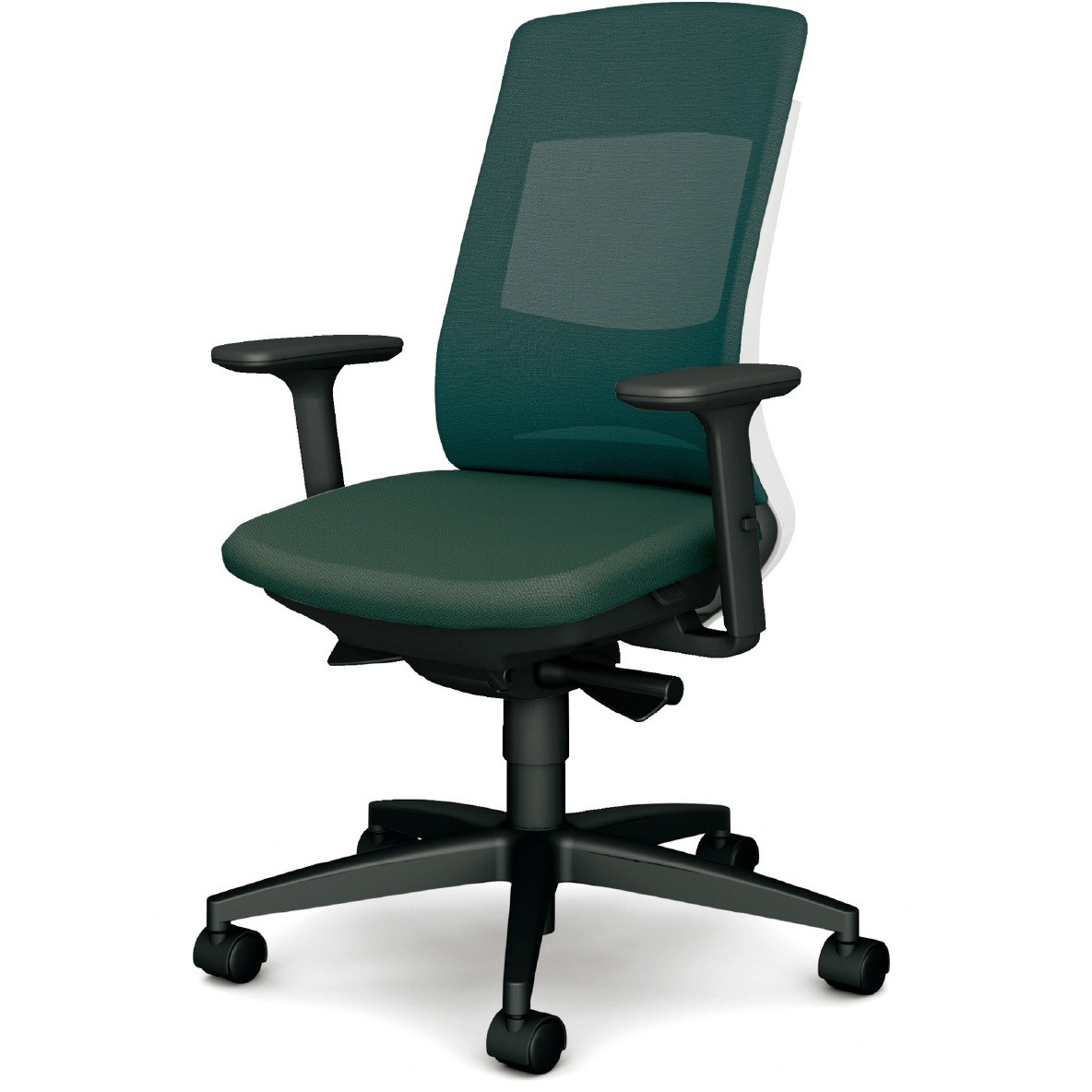 KD-BN511MKL UG BeneS メッシュタイプ バイカラーフレーム ハイバック プラス[家具] ナイロン双輪キャスター 材質樹脂脚 アジャスト肘 エバーグリーン色   KD-BN511MKL UG