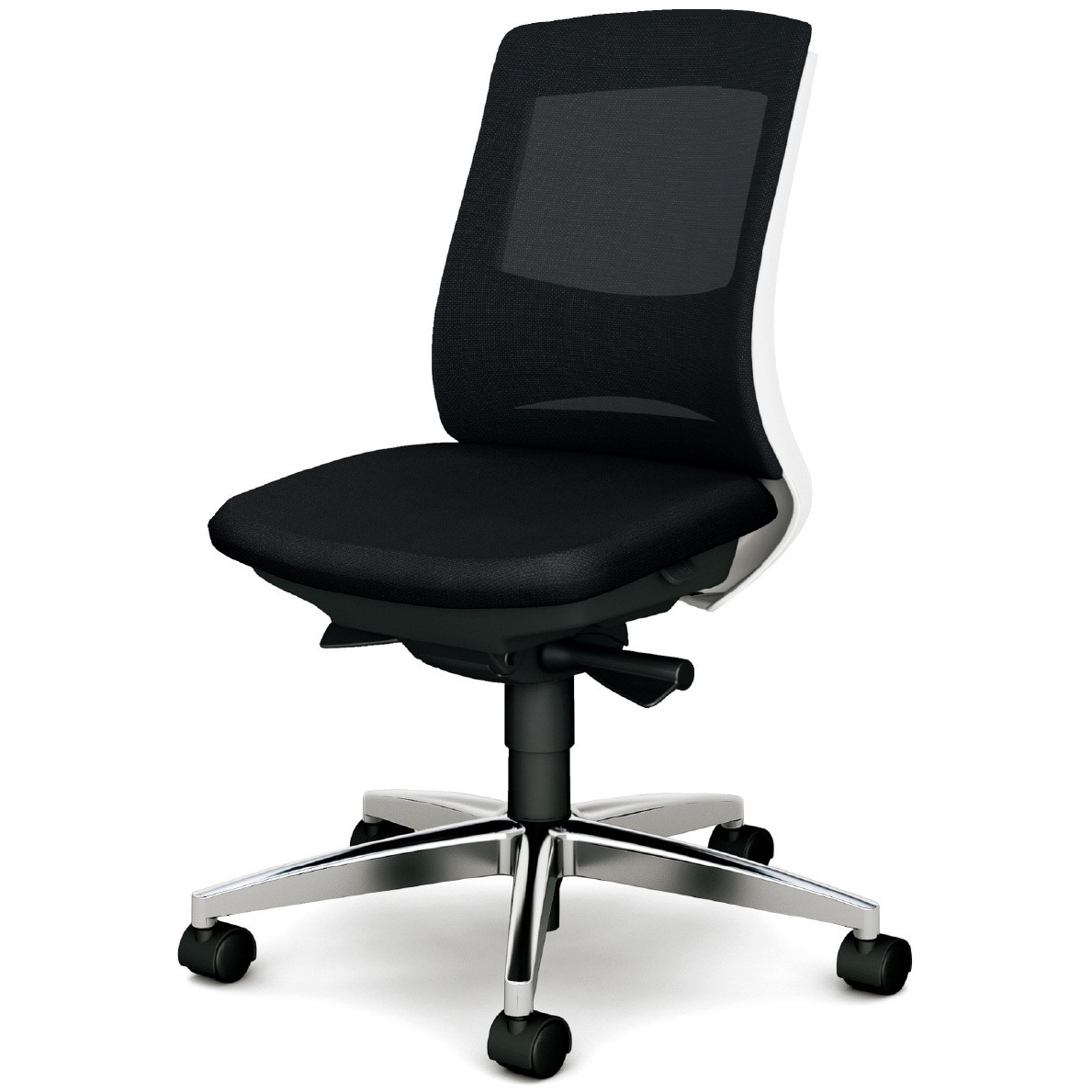 KC-BN513MKL BK BeneS メッシュタイプ バイカラーフレーム ローバック プラス[家具] ナイロン双輪キャスター 材質アルミ脚 肘なし ブラック色   KC-BN513MKL BK