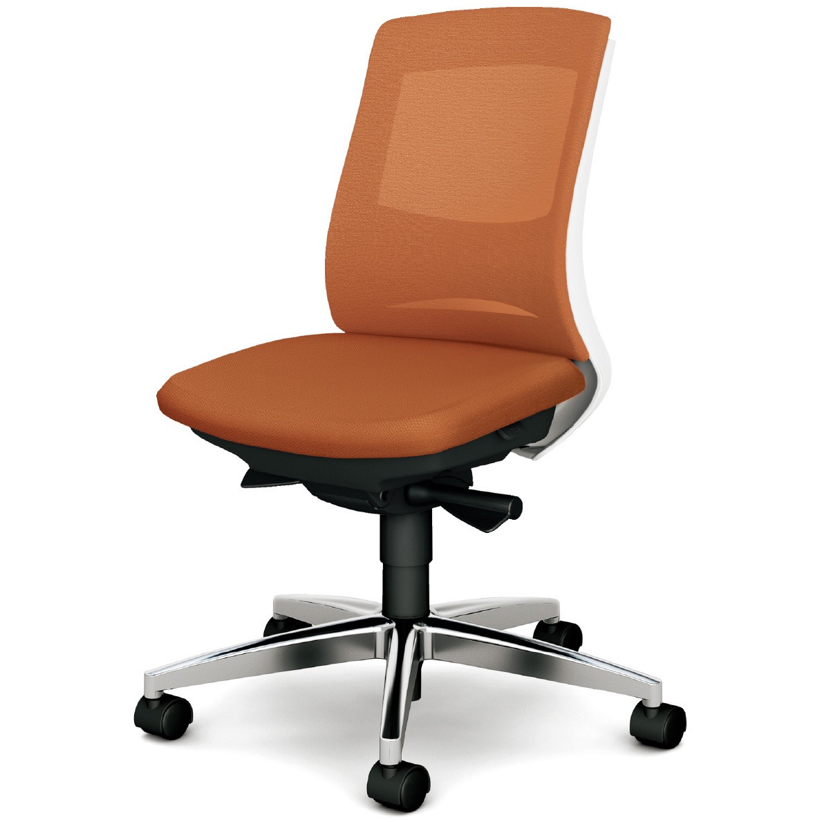 KC-BN513MKL OR BeneS メッシュタイプ バイカラーフレーム ローバック プラス[家具] ナイロン双輪キャスター 材質アルミ脚 肘なし テラコッタオレンジ色   KC-BN513MKL OR