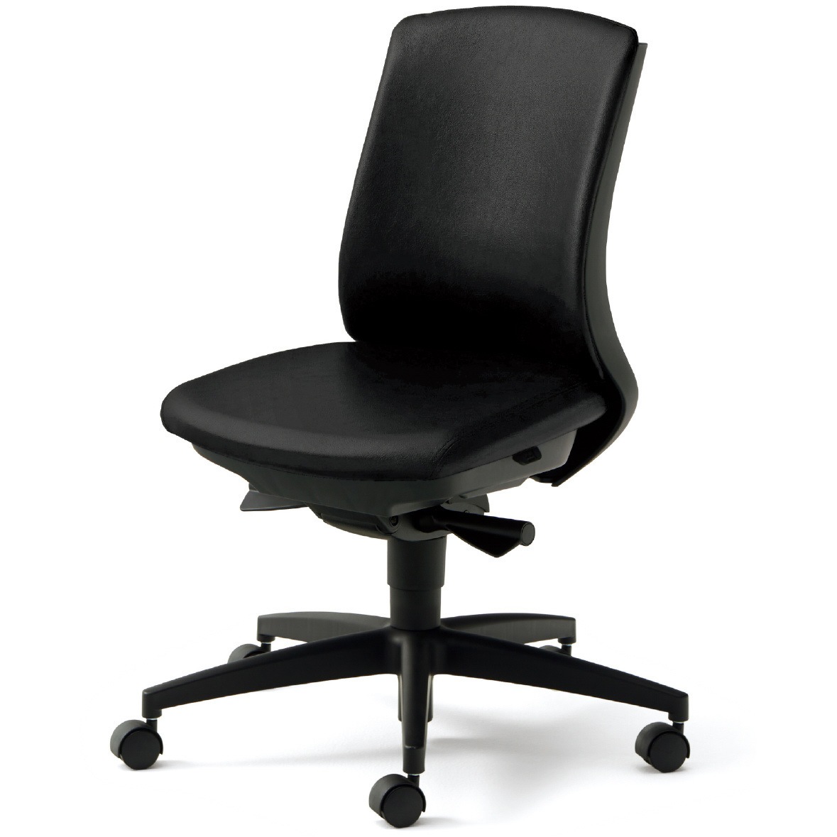 KC-BN30NL BK BeneS クッションタイプ ビニルレザー張り ダークグレーフレーム ローバック プラス[家具] ナイロン双輪キャスター 肘なし 材質樹脂脚 高さ899～999mm幅674mm奥行642mm  KC-BN30NL BK 44,837円