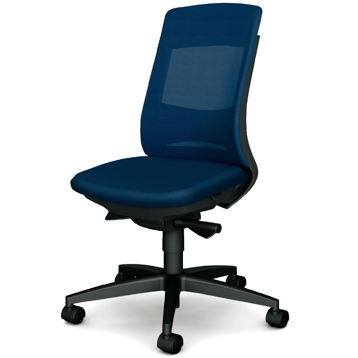 KC-BN31MKL DB BeneS メッシュタイプ ダークグレーフレーム ハイバック プラス[家具] ナイロン双輪キャスター 材質樹脂脚 肘なし ネイビー色   KC-BN31MKL DB