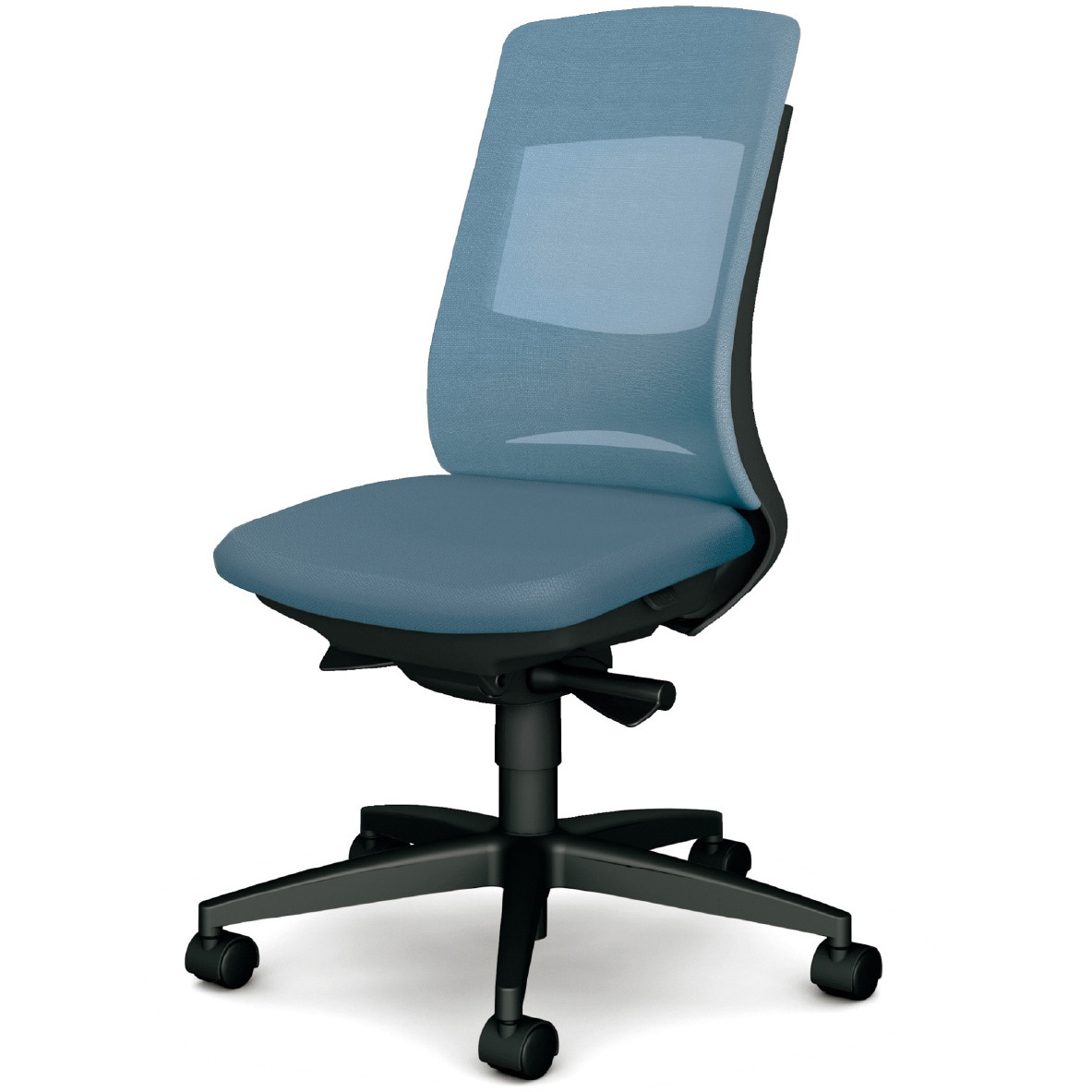 KC-BN31MKL BL BeneS メッシュタイプ ダークグレーフレーム ハイバック プラス[家具] ナイロン双輪キャスター 材質樹脂脚 肘なし セージブルー色   KC-BN31MKL BL