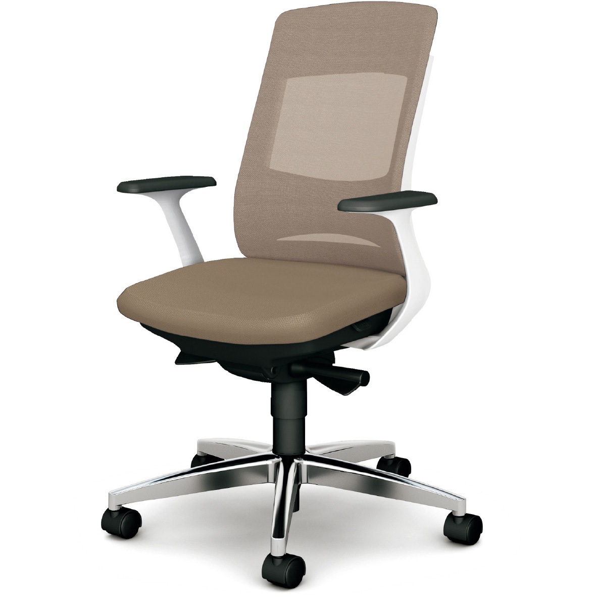 KB-BN514MKL WG BeneS メッシュタイプ バイカラーフレーム ハイバック プラス[家具] ナイロン双輪キャスター 材質アルミ脚 固定肘 ウォームグレー色   KB-BN514MKL WG