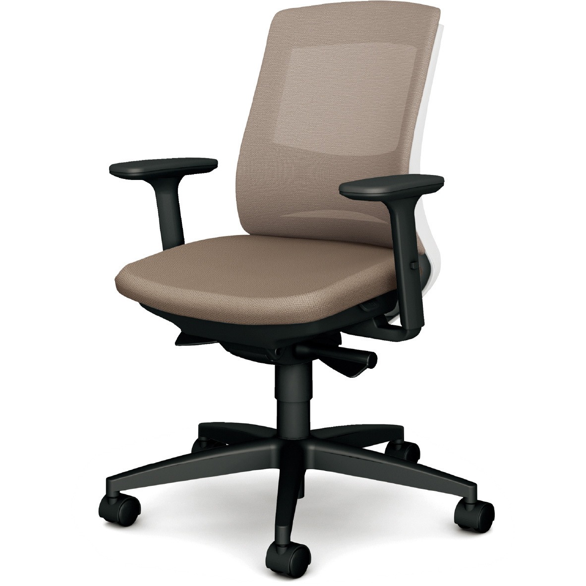 KD-BN510MKL WG BeneS メッシュタイプ バイカラーフレーム ローバック プラス[家具] ナイロン双輪キャスター 材質樹脂脚 アジャスト肘 ウォームグレー色   KD-BN510MKL WG