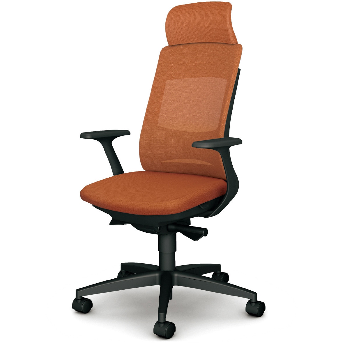 KB-BN32MKL OR BeneS メッシュタイプ ダークグレーフレーム エクストラハイバック プラス[家具] ナイロン双輪キャスター 材質樹脂脚 固定肘 テラコッタオレンジ色   KB-BN32MKL OR 47,988円