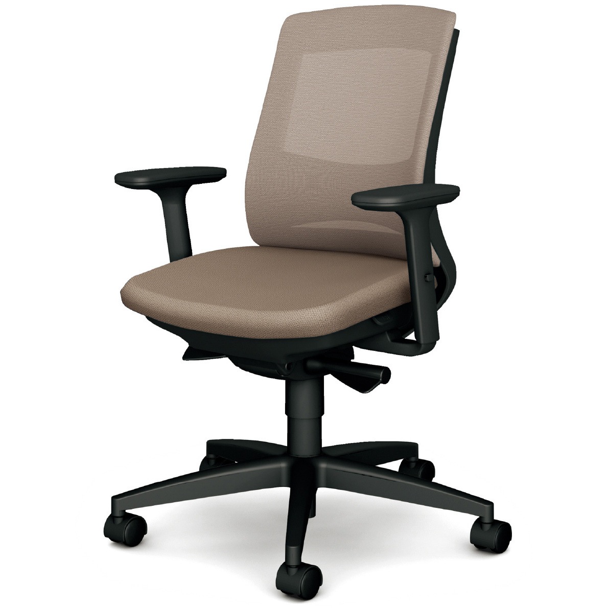 KD-BN30MKL WG BeneS メッシュタイプ ダークグレーフレーム ローバック プラス[家具] ナイロン双輪キャスター 材質樹脂脚 アジャスト肘 ウォームグレー色   KD-BN30MKL WG