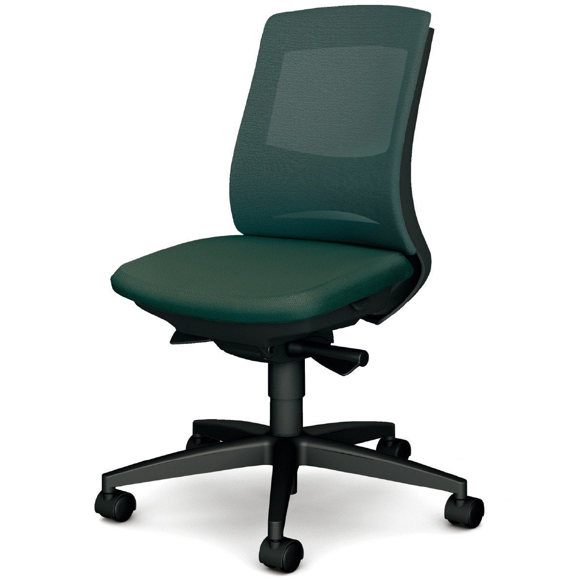 KC-BN30MKL UG BeneS メッシュタイプ ダークグレーフレーム ローバック プラス[家具] ナイロン双輪キャスター 材質樹脂脚 肘なし エバーグリーン色   KC-BN30MKL UG