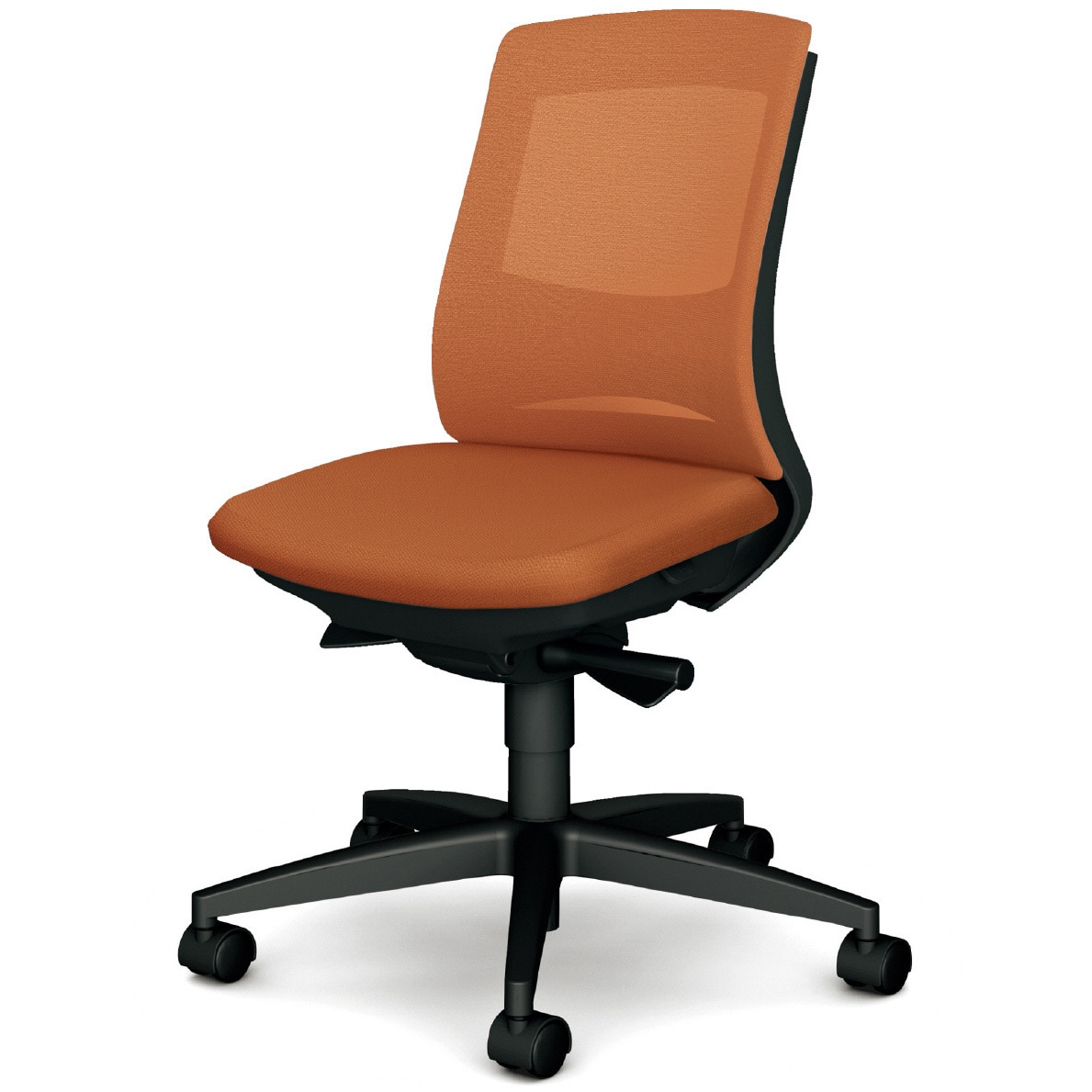 KC-BN30MKL OR BeneS メッシュタイプ ダークグレーフレーム ローバック プラス[家具] ナイロン双輪キャスター 材質樹脂脚 肘なし テラコッタオレンジ色   KC-BN30MKL OR