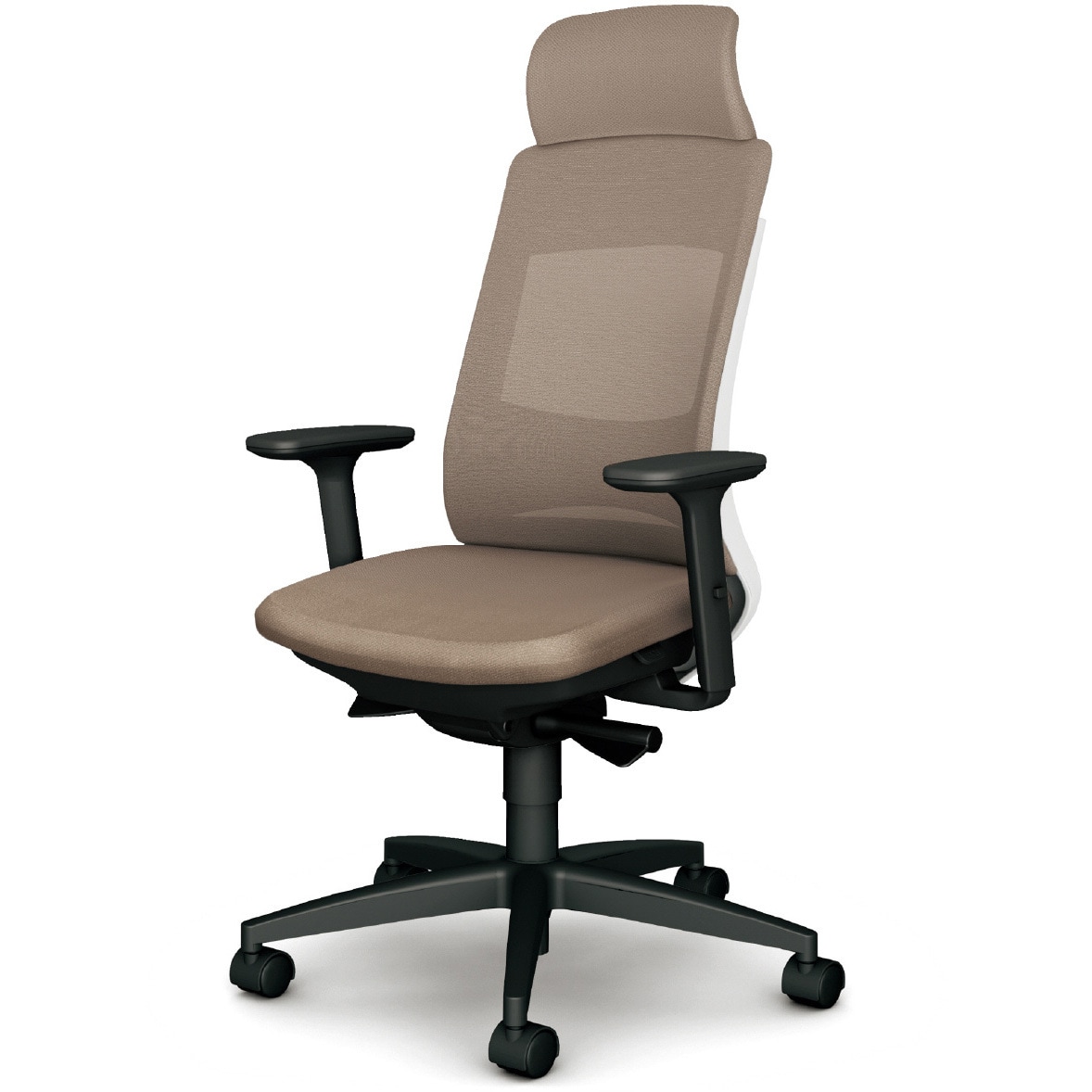 KD-BN512MKL WG BeneS メッシュタイプ バイカラーフレーム エクストラハイバック プラス[家具] ナイロン双輪キャスター 材質樹脂脚 アジャスト肘 ウォームグレー色   KD-BN512MKL WG