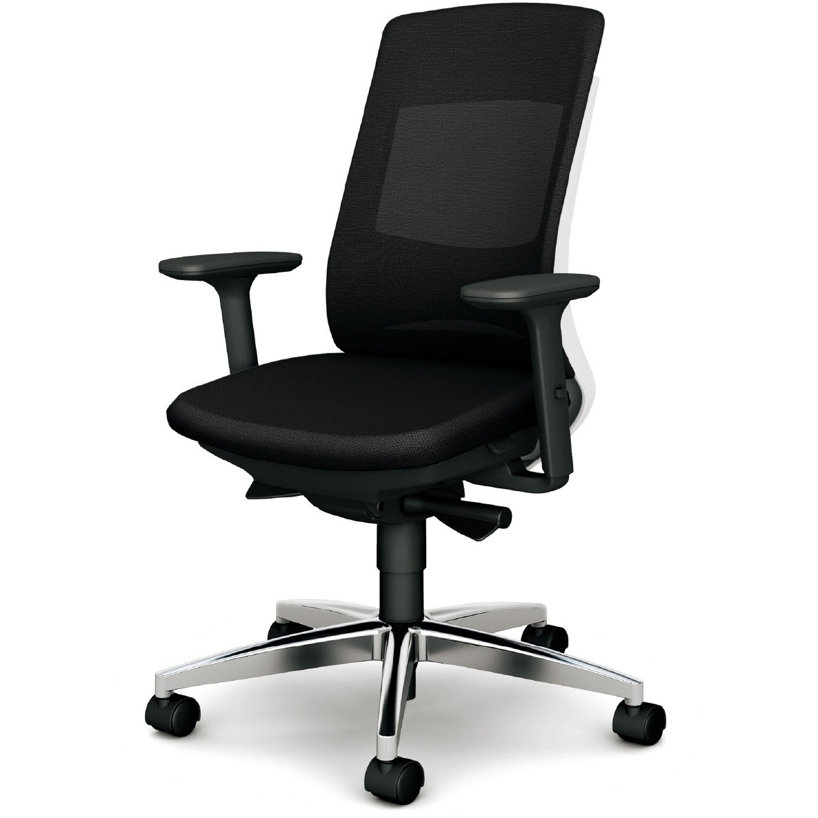 KD-BN514MKL BK BeneS メッシュタイプ バイカラーフレーム ハイバック プラス[家具] ナイロン双輪キャスター 材質アルミ脚 アジャスト肘 ブラック色   KD-BN514MKL BK