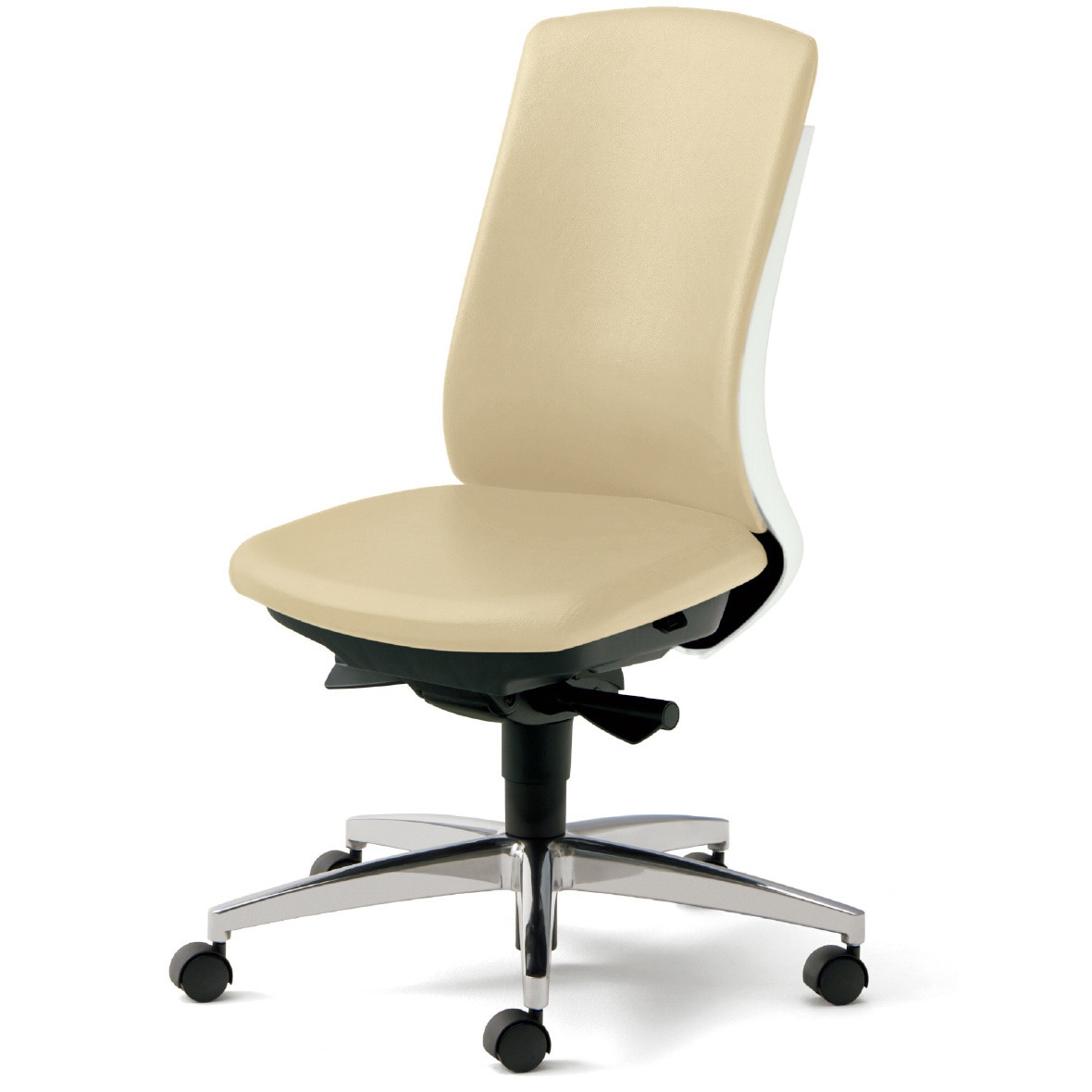 KC-BN514NL BE BeneS クッションタイプ ビニルレザー張り バイカラーフレーム ハイバック プラス[家具] ナイロン双輪キャスター 肘なし 材質アルミ脚 高さ970～1070mm幅674mm奥行642mm  KC-BN514NL BE 52,188円