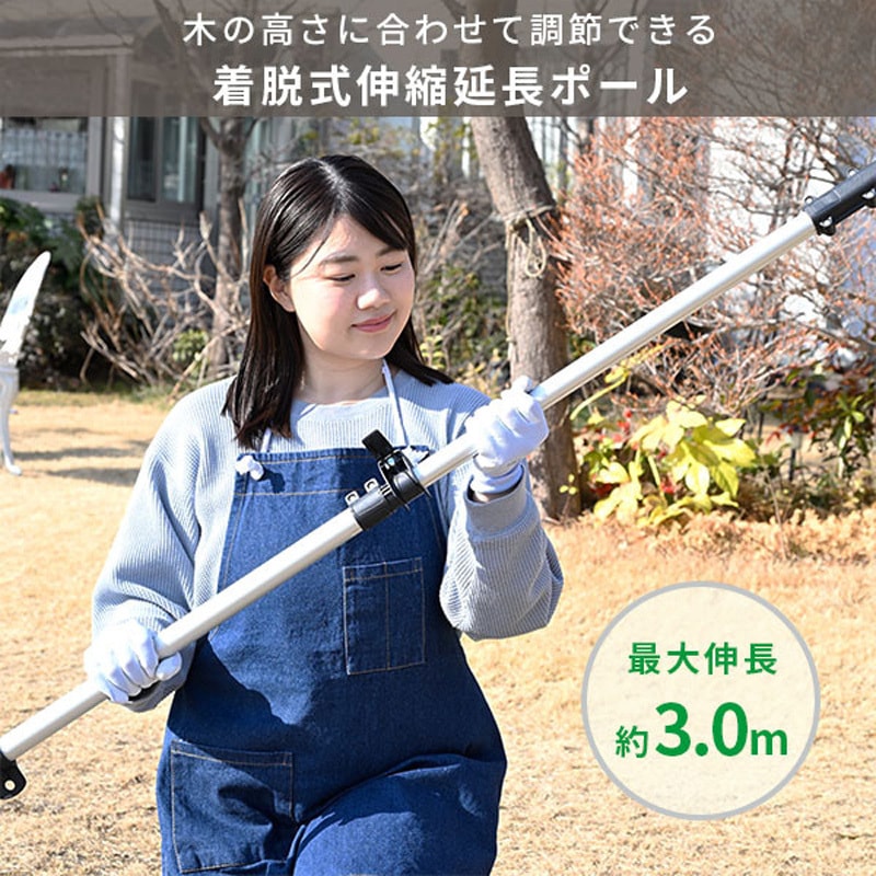 YPC-180 高枝切り電動チェーンソー 2WAY 充電式 最大切断約180mm 1台