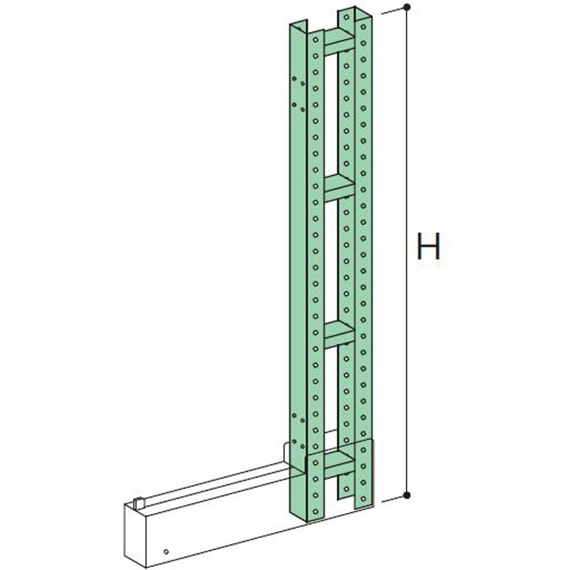 CR-2100 キャンチラック中量型 オプション支柱フレーム サカエ グリーン色 高さ2100mm
