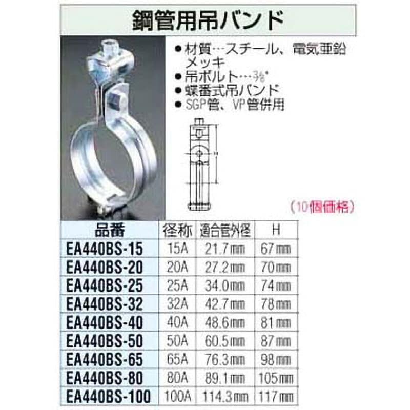 EA440BS-20 鋼管用吊りバンド エスコ 呼び径3/4 1セット(10個) EA440BS-20 - 【通販モノタロウ】