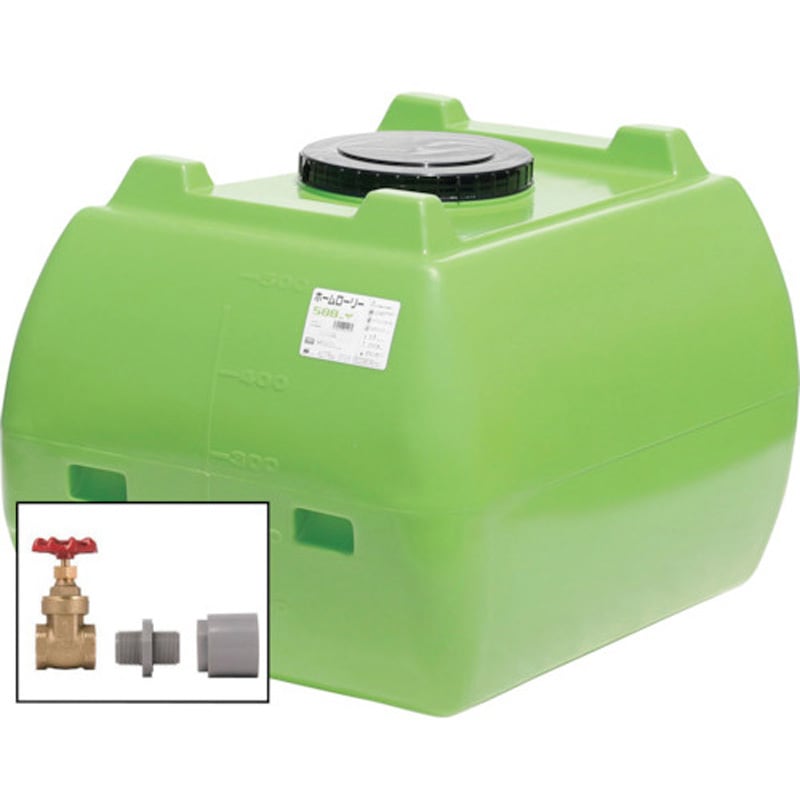 HLT-500(GN)+valve-set25A ホームローリータンク ドレンバルブセット付 スイコー グリーン色 容量500L 17,736円